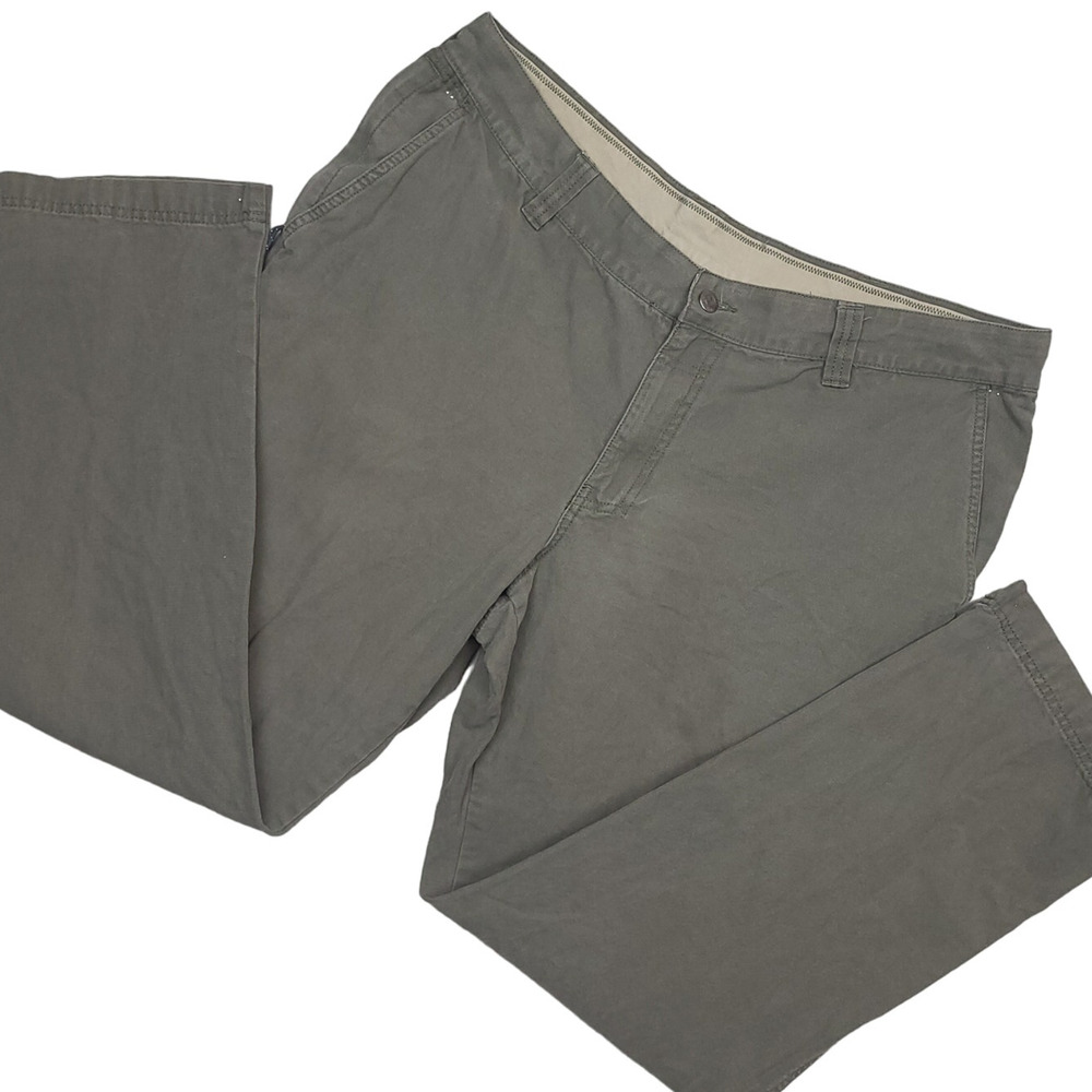 Vintage Columbia Mens Heavy Duty Hiking Pants 40x32 Canvas Outdoor Stone Green